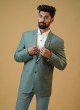 Pista Green Suit Set In Imported Fabric